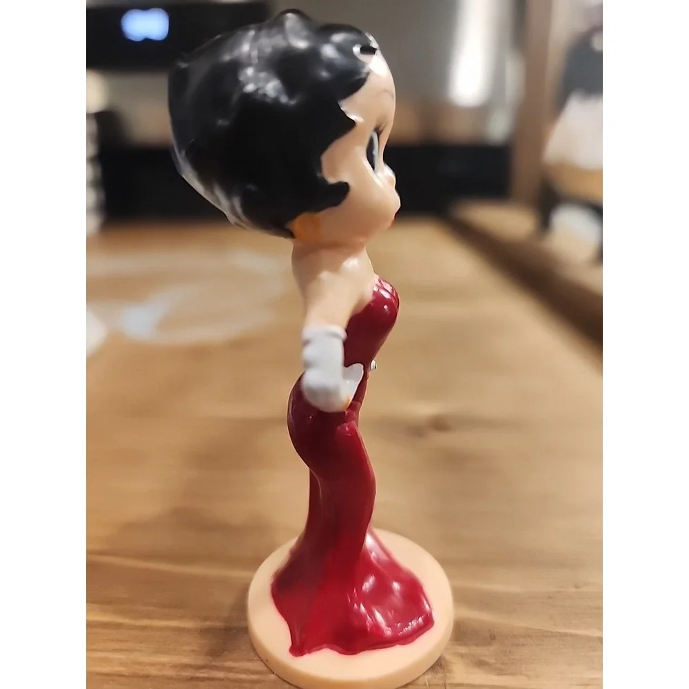 Vintage Miniature Betty Boop Figurine in Red Evening Gown Dress K.F.S./F.S. 1990